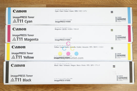 Genuine Canon T11 Cyan Magenta Yellow Black Toner Cartridge Set imagePRESS V1000