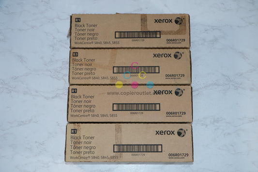 4 Cosmetic OEM Xerox WorkCentre 5840, 5845, 5855 Black Toner Cartridges 006R01729