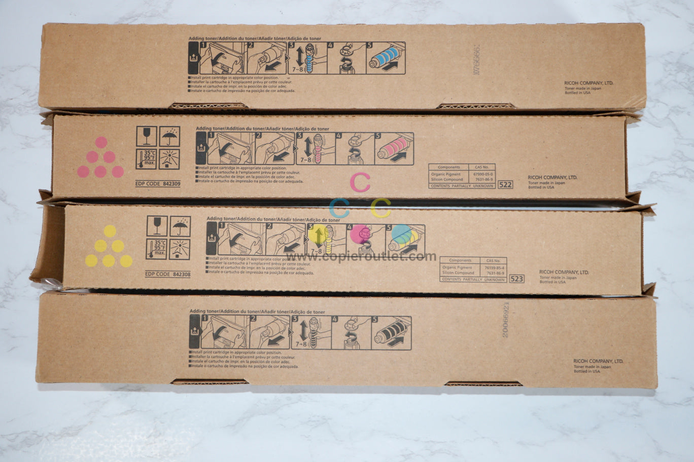 New OEM Ricoh IM C2500H,IM C2000 CMYK Toner Set 842307,842308,842309,842310