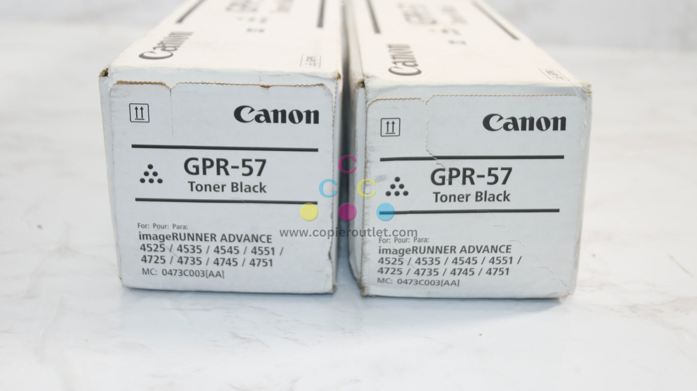 2 New OEM Canon imageRUNNER 4525i III,4535i,4545i Black Toners GPR-57K