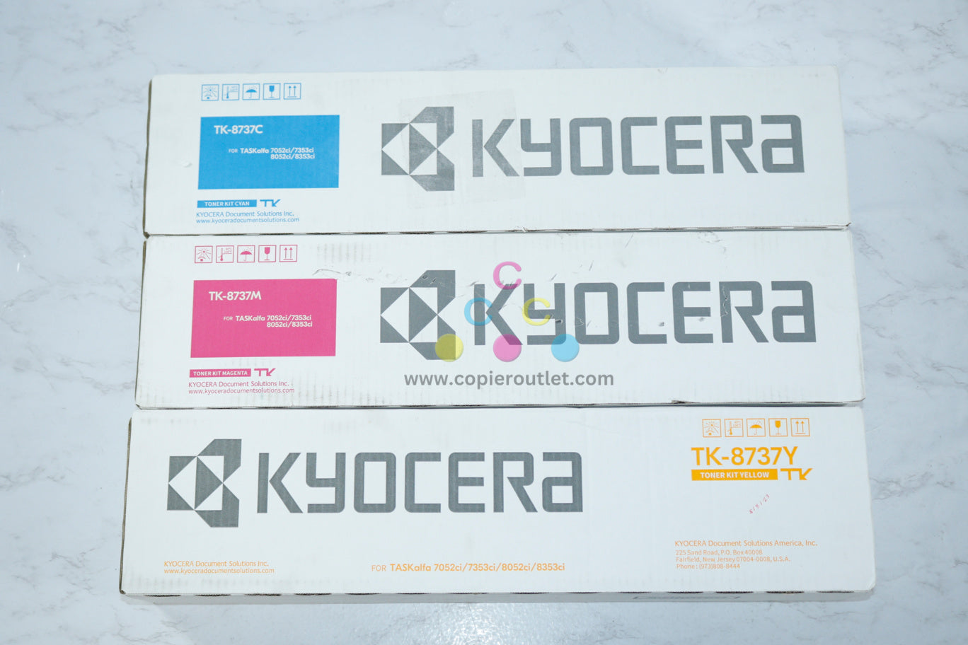 3 Cosmetic OEM Kyocera TASKalfa7052ci, 7353ci, 8052ci, 8353ci TK-8737 CMY Toners