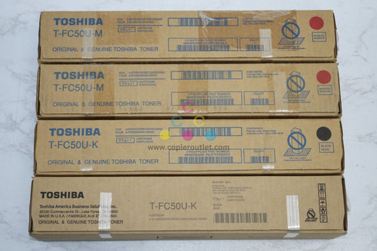 4 OEM Toshiba eSTUDIO 2555C,3555C,4555C,5055C T-FC50U-M & T-FC50U-K Toners