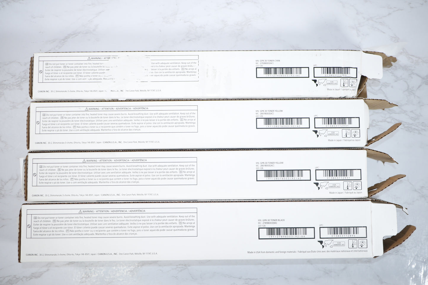 New Open OEM Canon iR ADVANCE C5045,C5051,C5250 CYYK Toner Set GPR-30CYYK