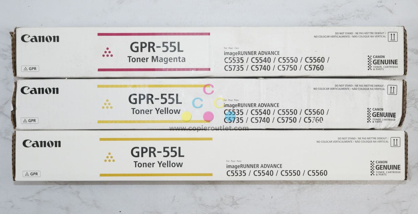 3 New OEM Canon iR-ADV C5535,C5540,C5550,C5560 MYY Toners GPR-55L