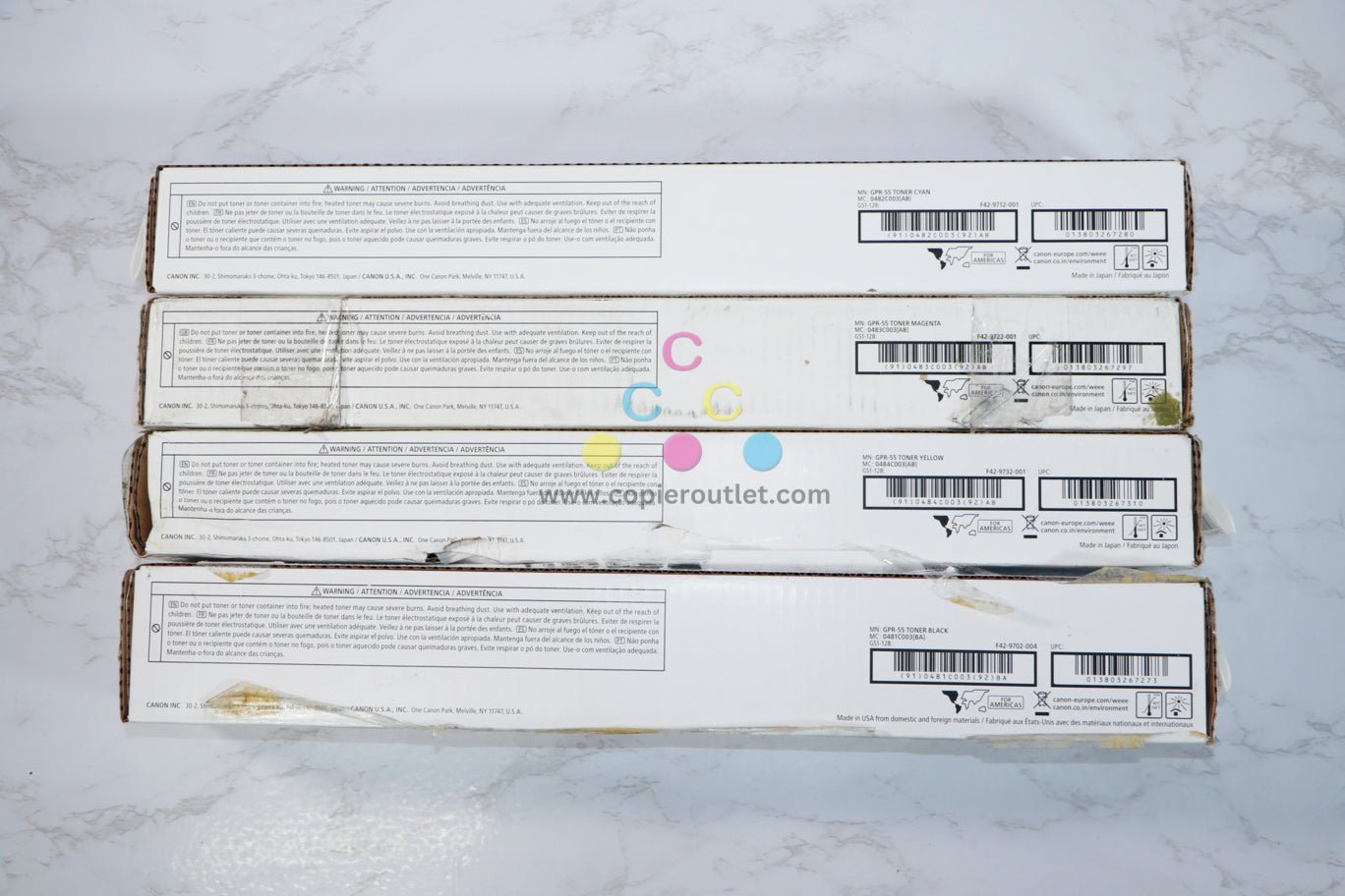 4 Cosmetic OEM Canon Image Runner C5535,C5540,C5550,C5560 GPR-55 CMYK Toners