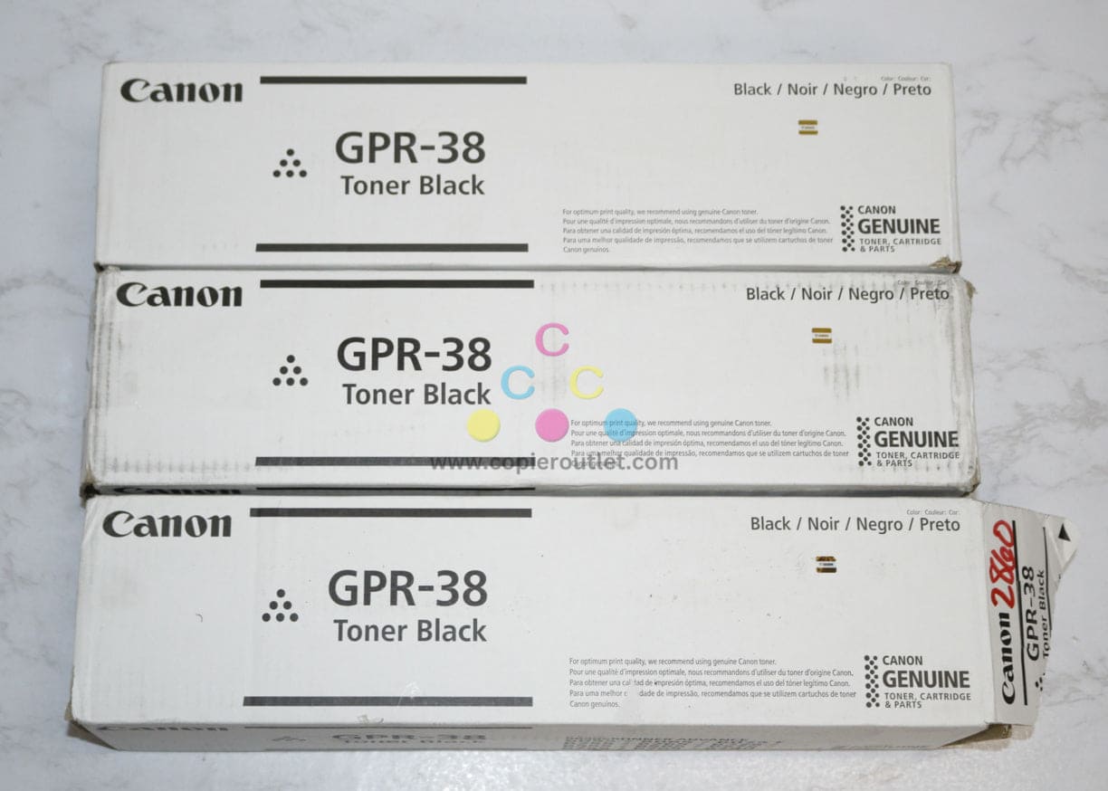 3 Open Box OEM Canon iRUNNER 6055/ 6065/ 6075, GPR-38 Black Toners 3766B003[AA]