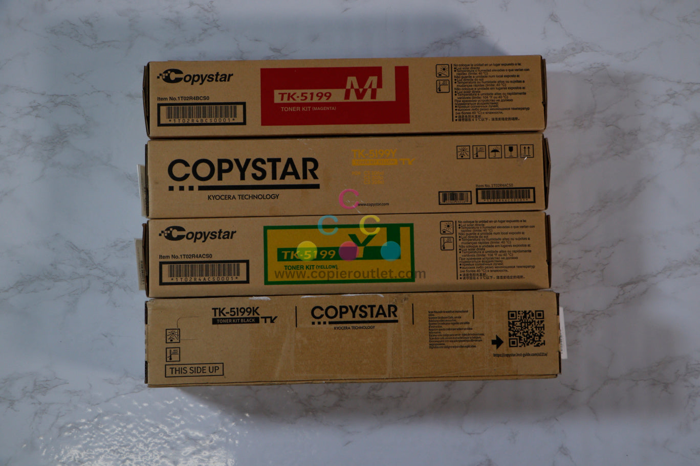 Copystar CS306ci/CS307ci/CS308ci TK-5199 Magenta, (2) Yellow, Black Toner Kit