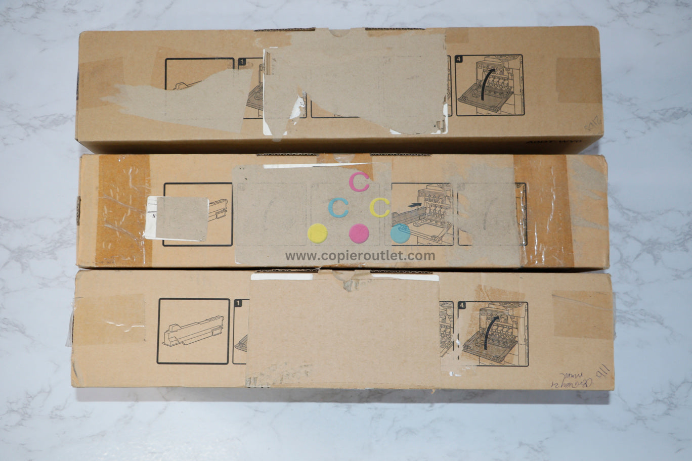 3 Cosmetic OEM Konica Minolta bizhub C200,C203,C253 Waste Toner Boxes A0DT-WY0