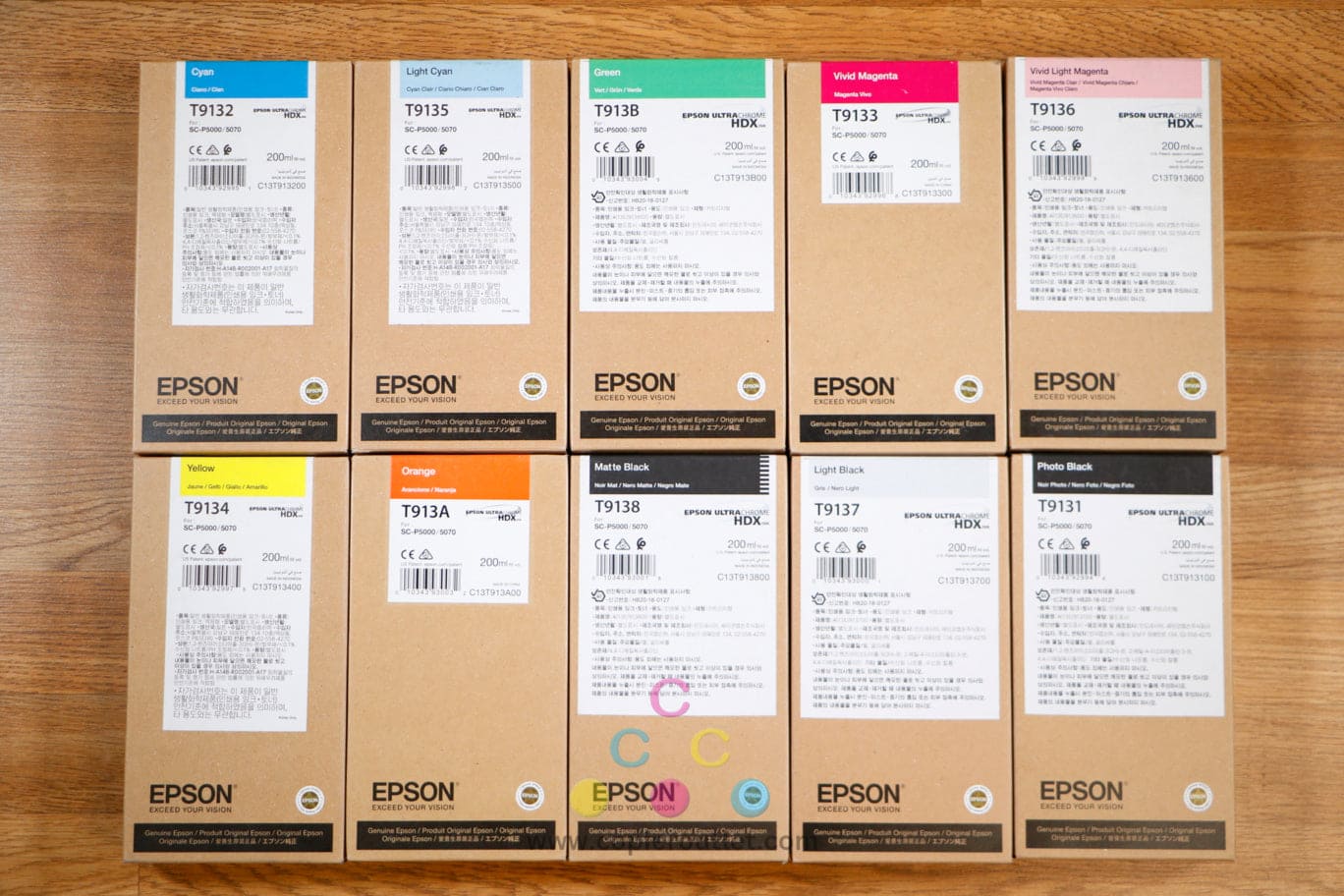 10 Epson HDR Ink C,LC,LM,M,Y,O,G,LK,PK,MBK 200ml Toner Cartridges SC-P5000 5070!
