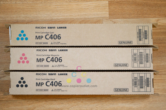 Genuine MP C406 Cyan Magenta Black Toner Carts Ricoh MP C306 C307 C406 Same Day!