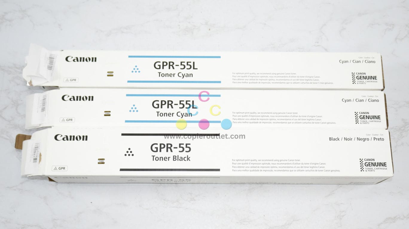 3 Open OEM Canon iR C5535/C5550 Toner GPR-55L C,C, GPR-55k 0485C003AB,0481C003BA