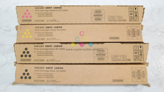 4 Genuine Ricoh IMC4500, C6000 MYKK Toners 842279, 842280, 842281 (No Cyan)