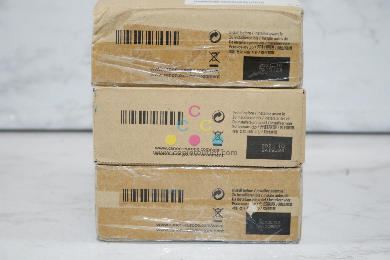 3 OEM Canon TX-2000,TX-3000,TX-4000 CYK Ink Tanks PFI-310 Exired:2021/2022