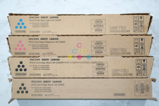 4 New OEM Ricoh IM C4500,C6000 CMKK Toner Cartridges 842279, 842281, 842282