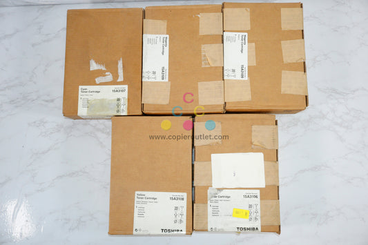 5 New OEM Toshiba e-Studio 6CP, CMMYK 15A3106,07,08,09(2). Same Day Shipping!!