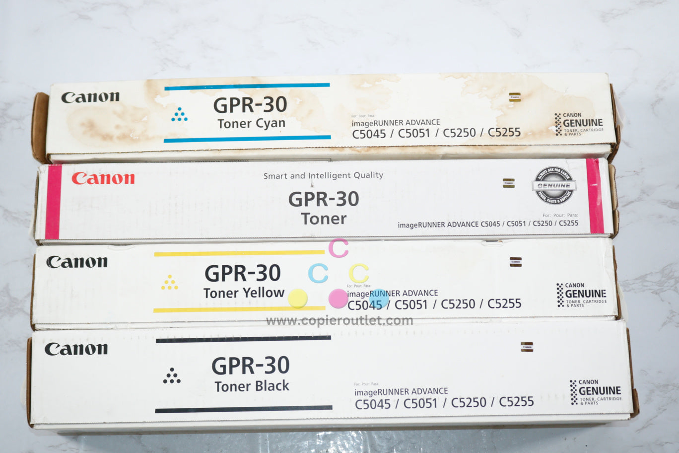 4 Cosmetic OEM Canon iRUN ADV C5045,C5051,C5250,C5255 GPR-30 CMYK Toners