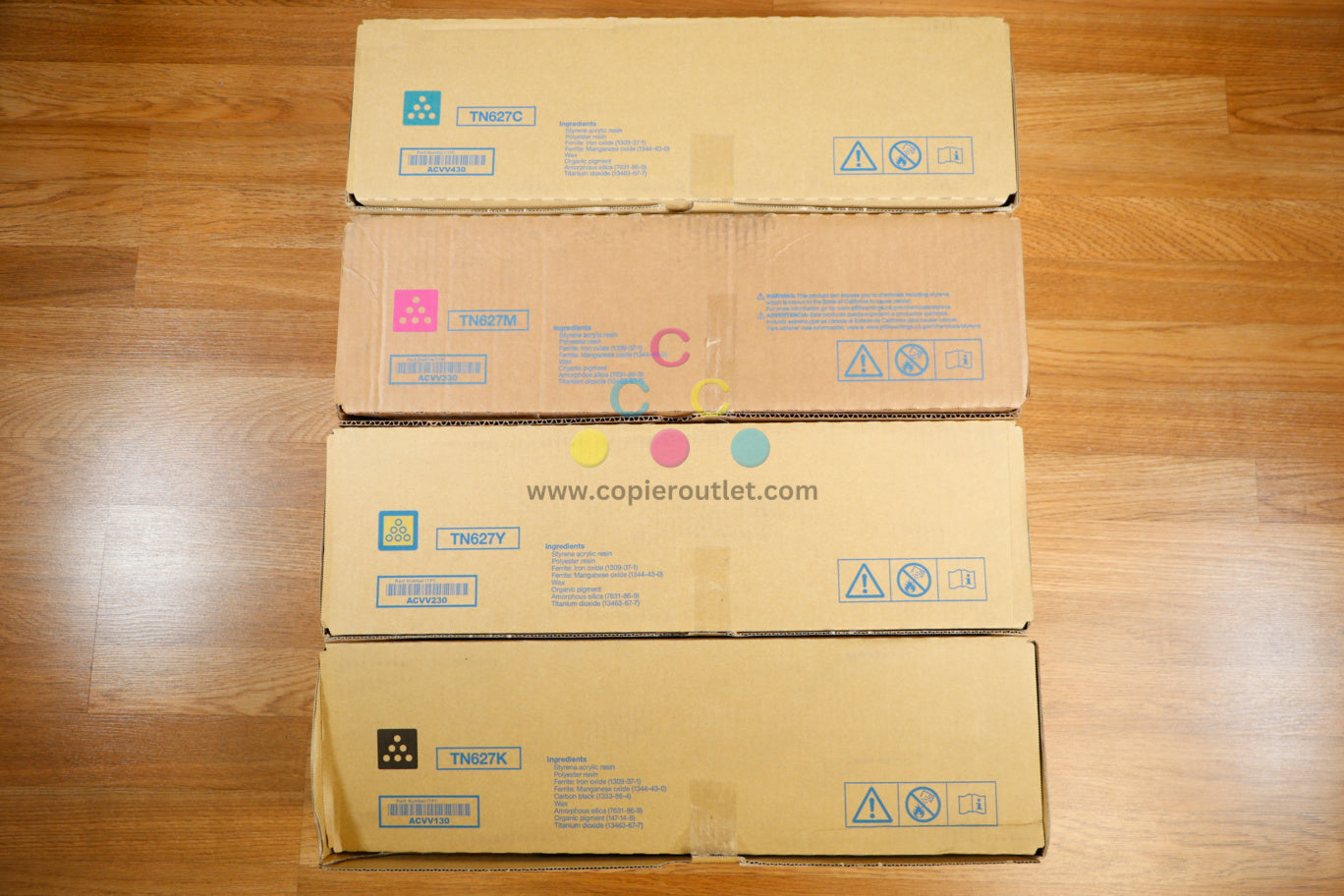 Konica TN627 CMYK Toner Set For Accurio Press C12000, C14000 Same Day Shipping!!