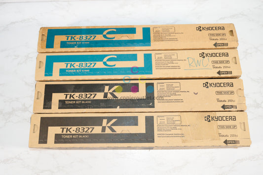 OEM Kyocera TASKalfa 2551ci TK-8327C Cyan(x2), TK-8327K Black(x2) Toner Cartridges