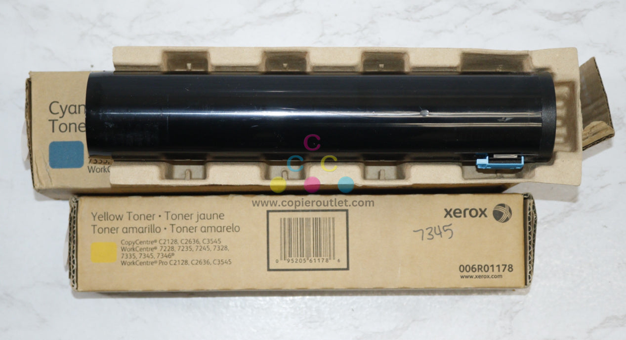 2 OEM Xerox WorkCentre 7228,7235,7245,7328 CY Toners 006R01176, 006R01178 (Open Cyan)