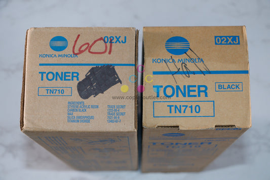 2 New Genuine Konica Minolta BH 600,601,750,751 Black Toner Cartridges TN710/02XJ