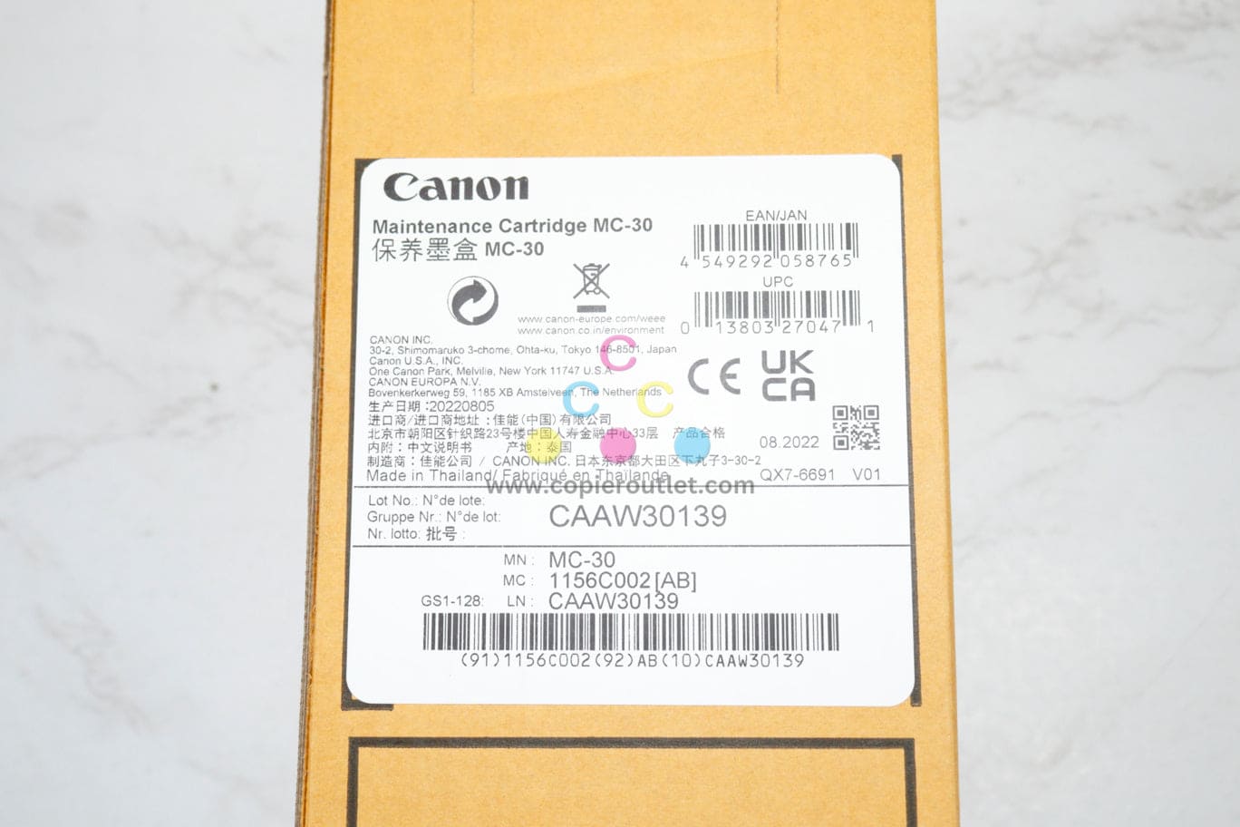 OEM Canon IP Pro-2000,Pro-4000,Pro-6000 Maintenance Cartridge 1156C002AB MC-30