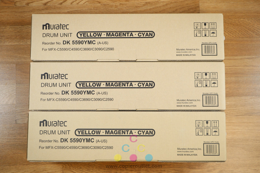 Lot of 3 Genuine Muratec MFX-5590,C4590,C3690,C3090,C2590 DK5590YMC Drum  Units