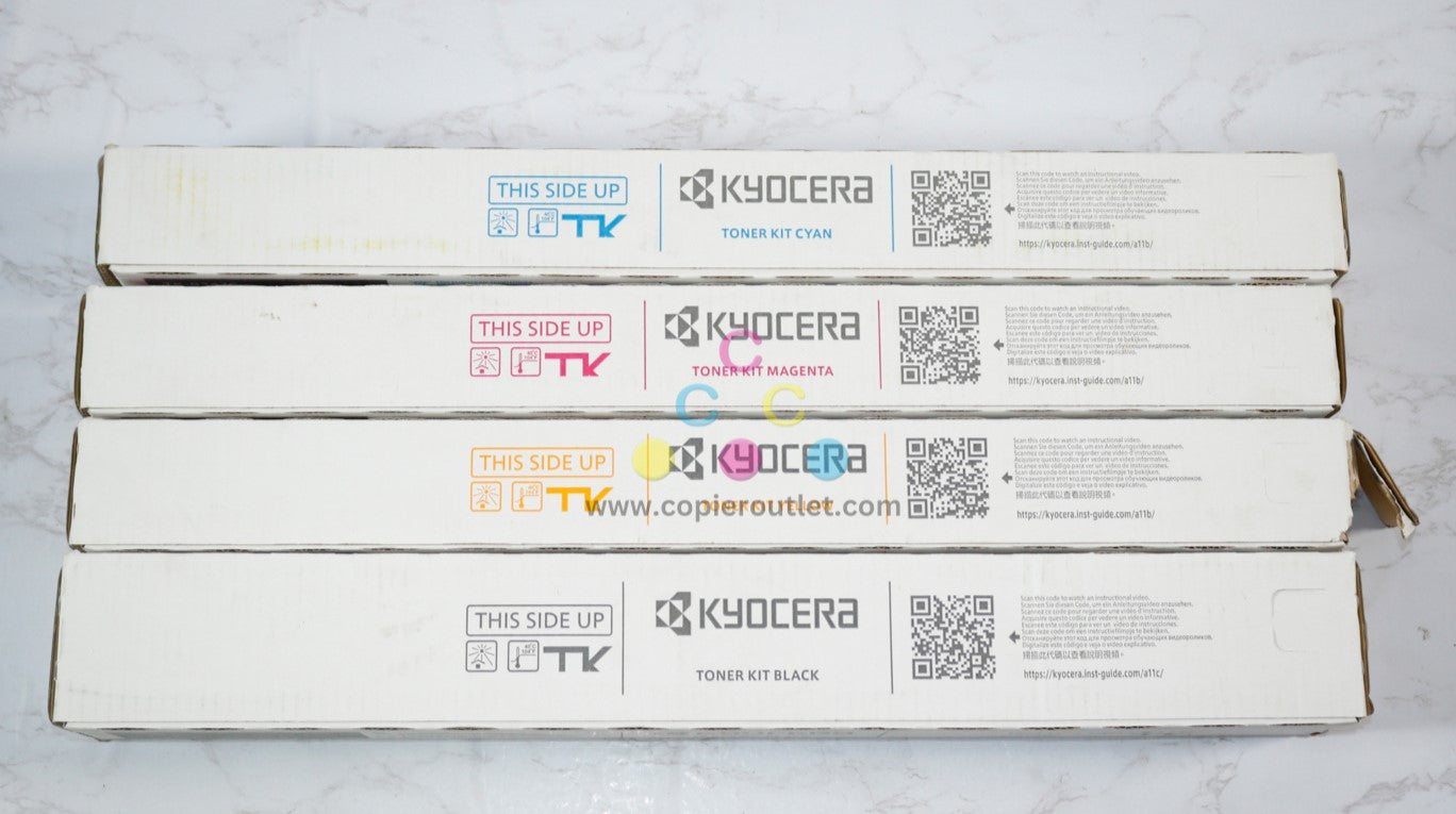 4 OEM Kyocera TASKalfa 2552ci, 2553ci TK-8347 CMYK Toners (Open Box Yellow)