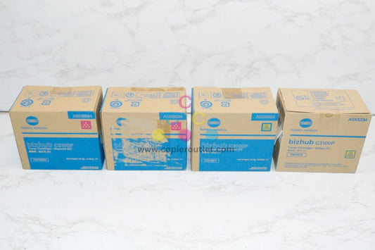 4 OEM Konica Minolta Bizhub C3100P MMYY Toner Cartridges TNP50M & TNP50Y