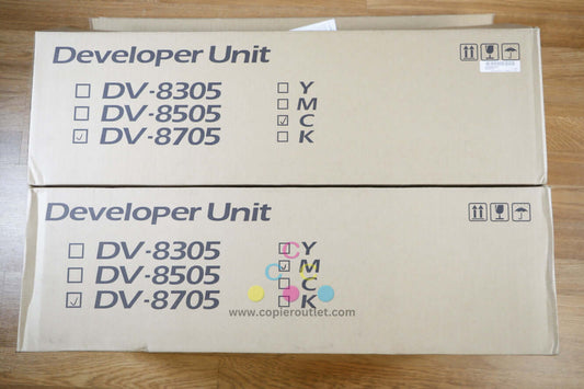 Lot of 2 Kyocera TASKalfa 6550ci/7550ci Developer Units DV-8705C and DV-8705M