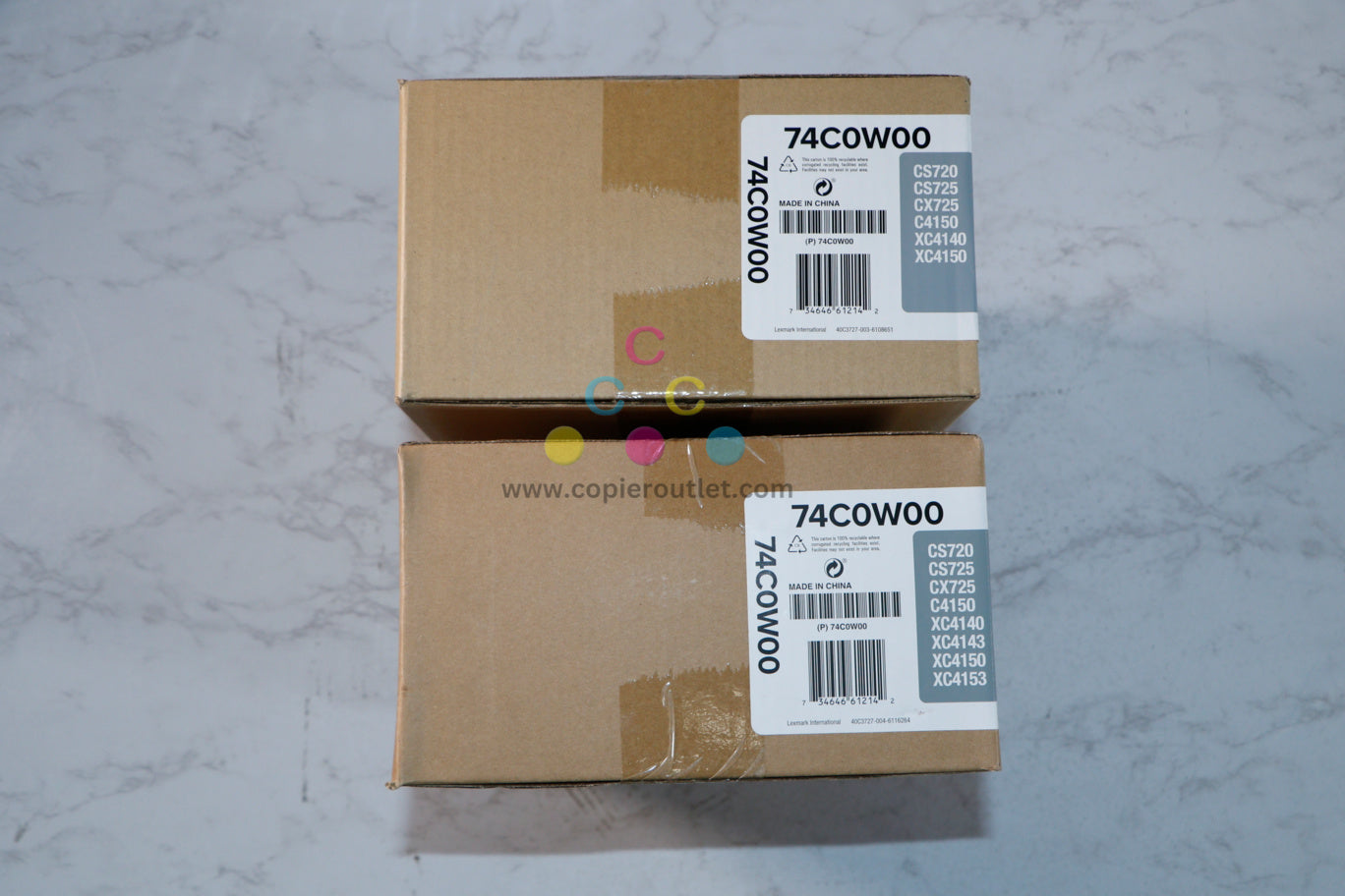 2 OEM Lexmark CS720de,CS720dte,CX725dhe,XC4140 Waste Toner Bottles 74C0W00