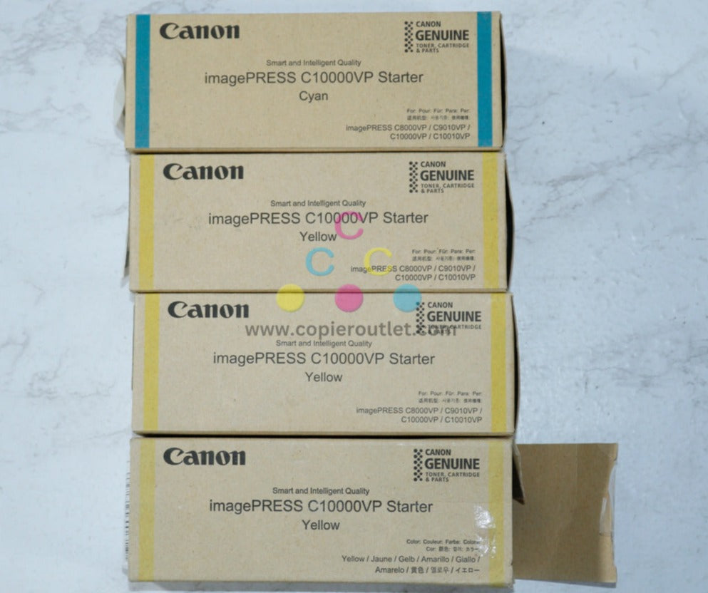 4 OEM Canon iPRESS C1000VP, C8000VP CYYY Starter 8537B001[AA], 8535B001[AA]