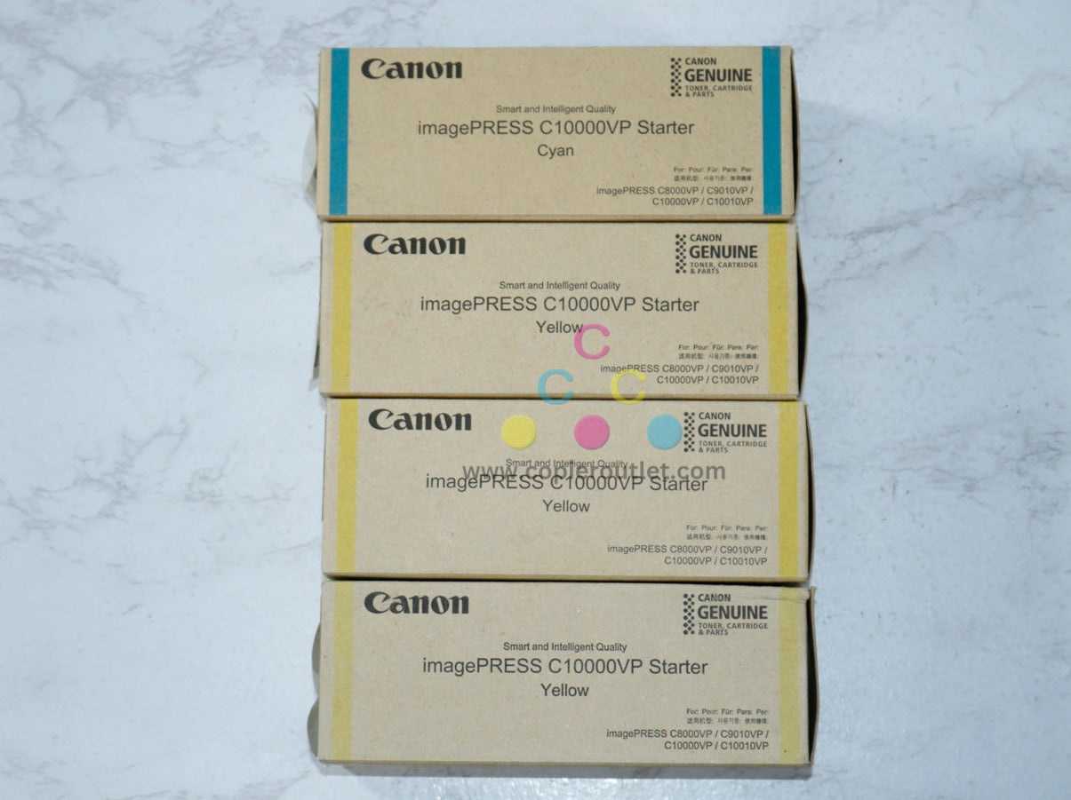 4 OEM Canon iPRESS C1000VP, C8000VP CYYY Starter 8537B001[AA], 8535B001[AA]