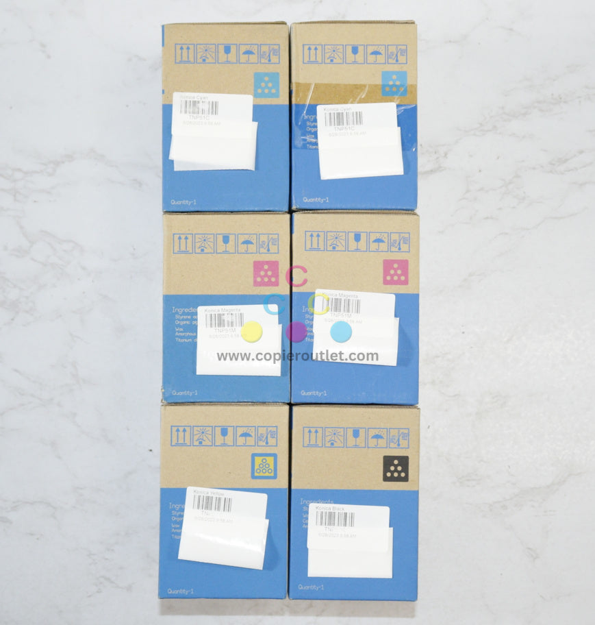 6 New OEM Konica BH C3110 CCMMYK TNP51 Toner A0X5435,5335,5235,5135