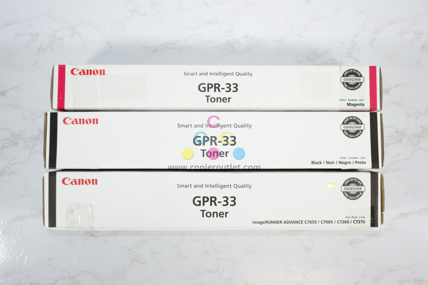 3 OEM Canon iRUNNER C7055,C7065,C7260,C7270 GPR-33 MKK Toner Cartridges