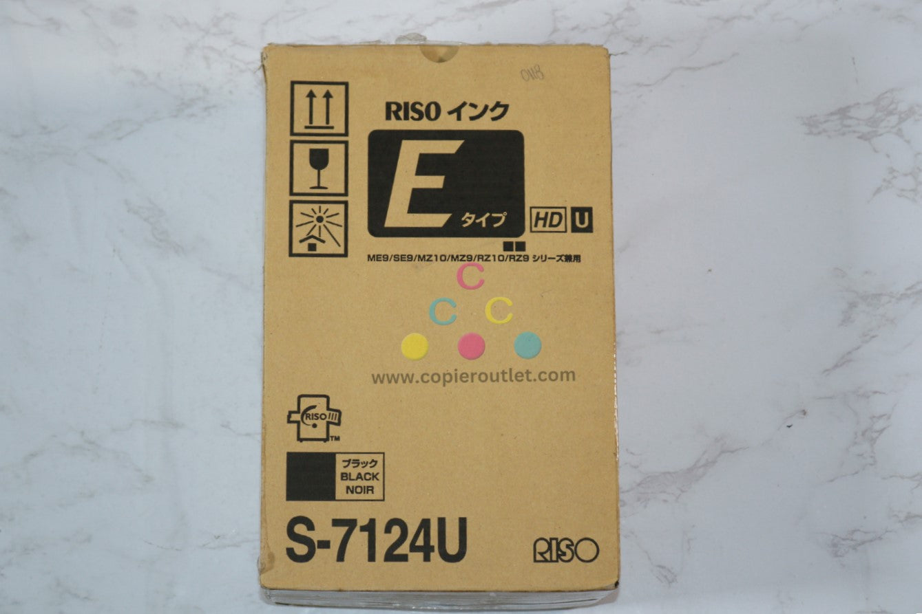 Open OEM Riso ME9450, MF9450, MZ1090,  HD Black Ink Cartridge S-7124U (1 Bottle)