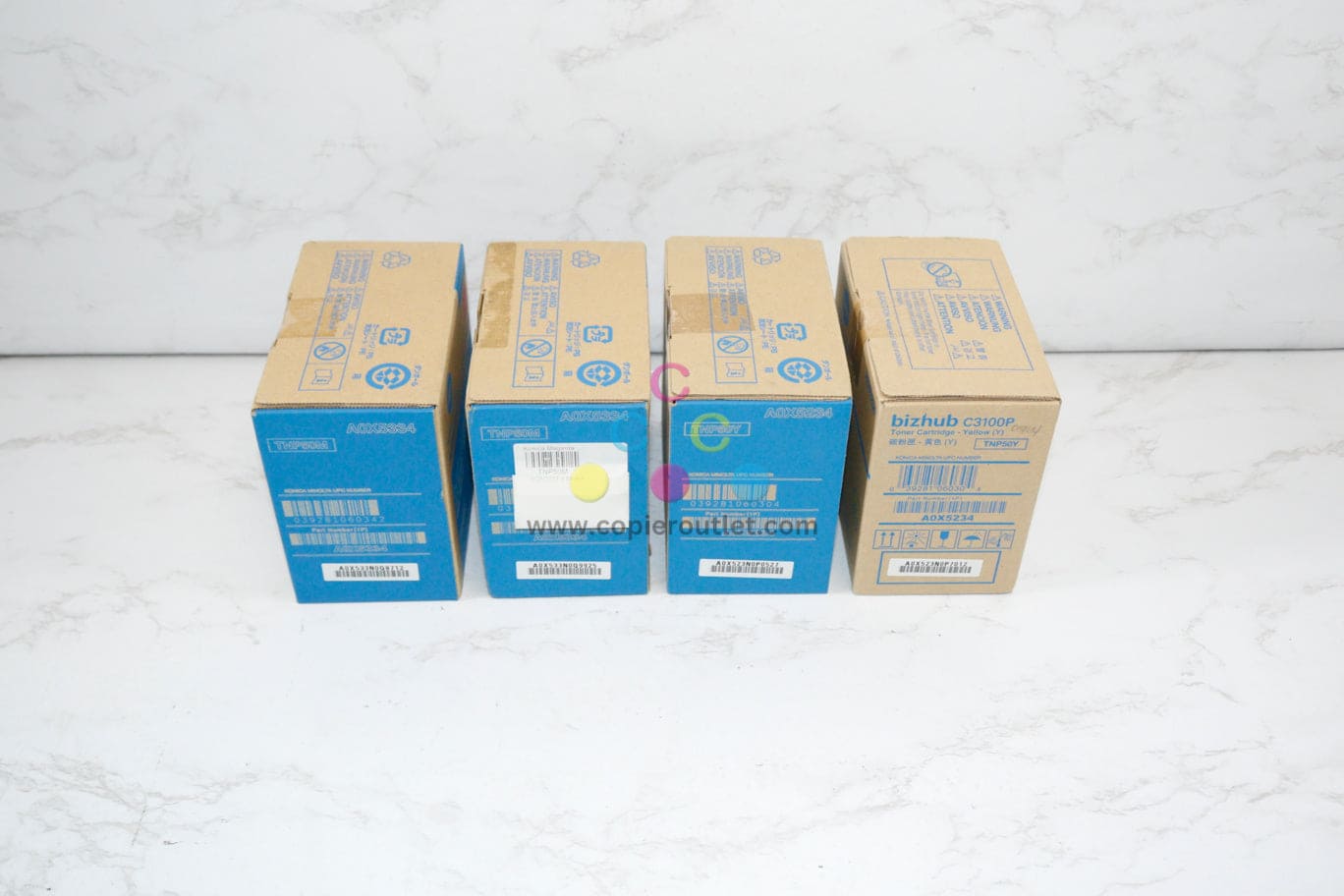 4 OEM Konica Minolta Bizhub C3100P MMYY Toner Cartridges TNP50M & TNP50Y
