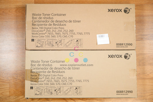 2 Genuine Xerox WorkCentre 7655,7665,7675,7755 Waste Toner Container 008R12990