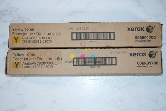 2 New OEM Xerox Altalink C8030,C8035,C8045,C8055,C8070 Yellow Toners 006R01700