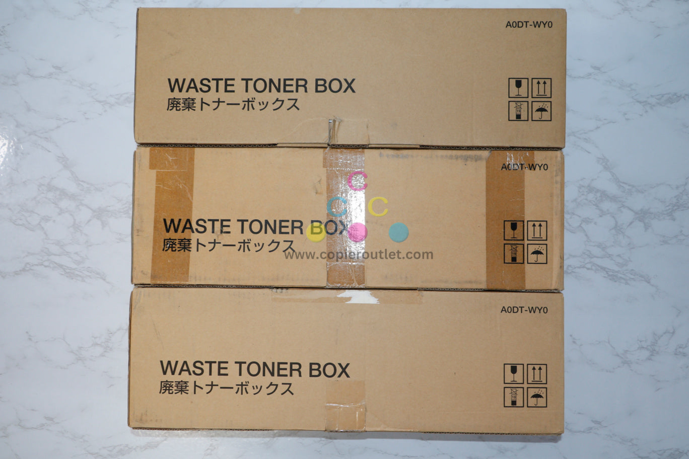 3 Cosmetic OEM Konica Minolta bizhub C200,C203,C253 Waste Toner Boxes A0DT-WY0