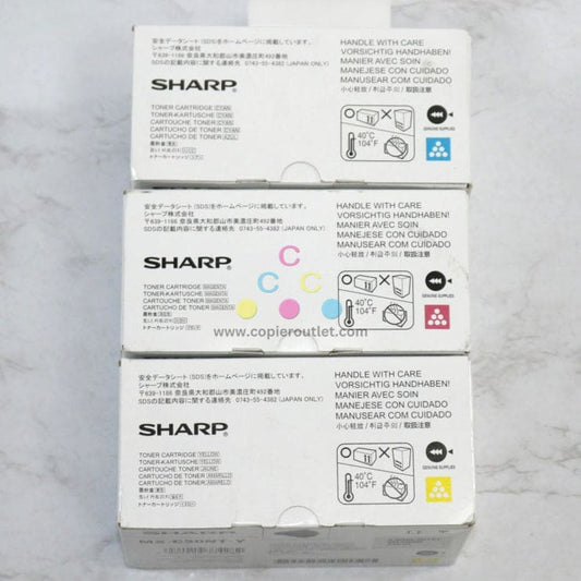3 OEM Sharp MX-C250,MX-C300P,MX-C300W CMY Toners MX-C30NT-C,M,Y Same Day Ship