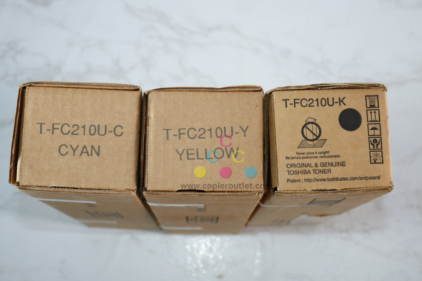 3 New OEM Toshiba eSTUDIO 2010AC/2510AC, T-FC210U/T-FC210U CYK Toner Cartridges