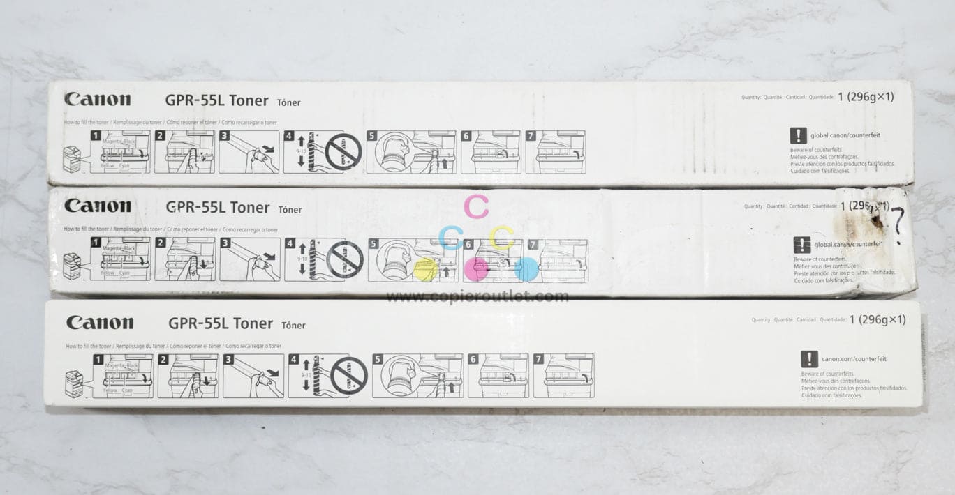 3 New OEM Canon iR-ADV C5535,C5540,C5550,C5560 MYY Toners GPR-55L