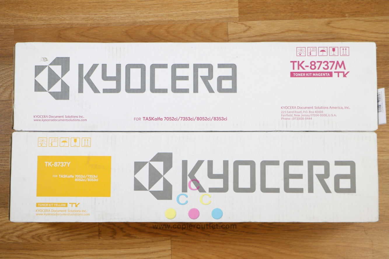 Genuine Kyocera TK-8737M and TK-8737Y Toner Kit for TASKalfa 7052ci 7353ci 8353ci