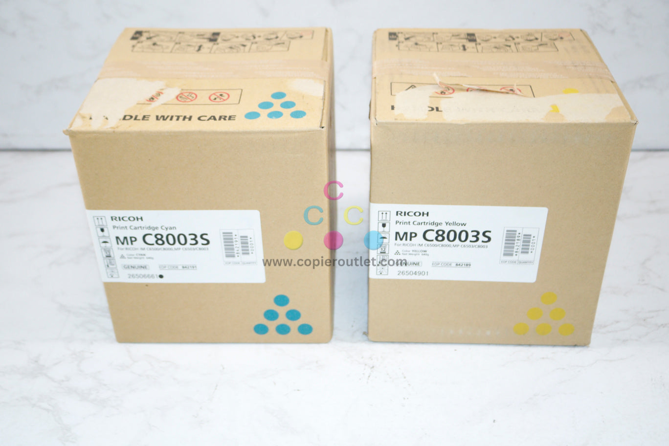 2 OEM Ricoh MP C8003S,IM C6500/MP C6503,C8003 CY 842189,91 Toner Cartridges