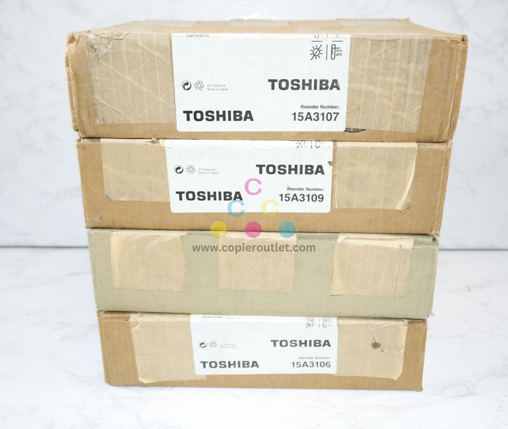 4 OEM Toshiba e-Studio 6CP CMYK 15A3106,15A3107,15A3108,15A3109 Same Day Ship
