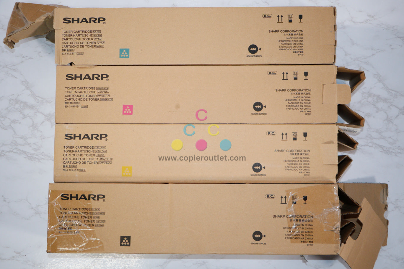 Open OEM Sharp MX-6240N,MX-6500N, MX-6580N,MX-7040N CMYK Full Set MX-62NT