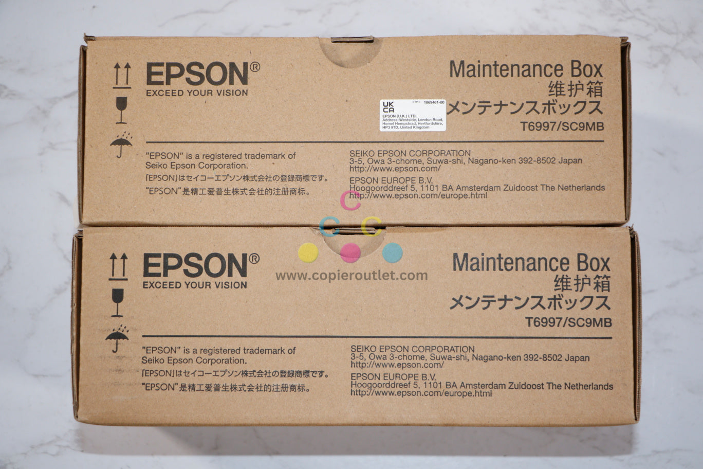 2 OEM Epson SureColor P6000 P7000 P7570 P8000 P9000 Ink Maintenance Tanks T6997