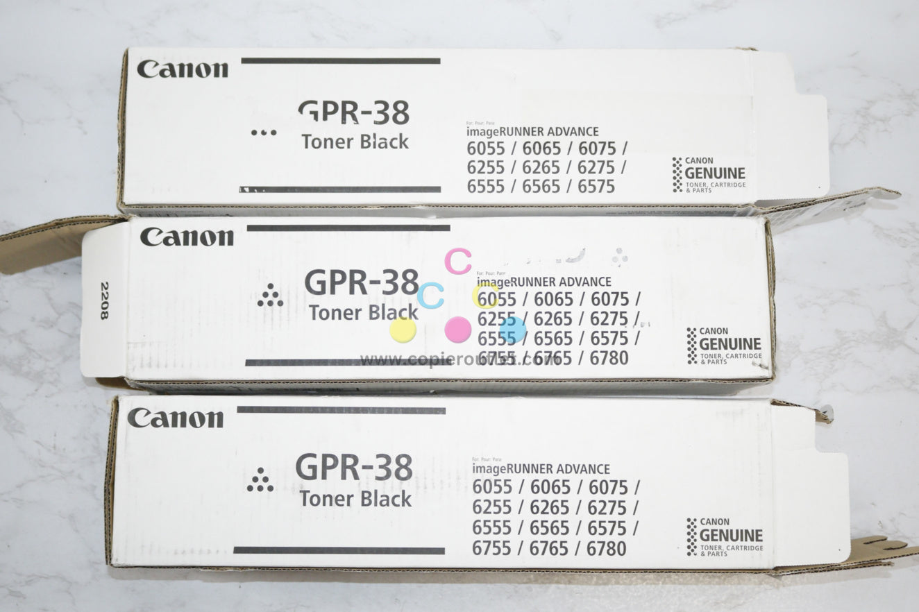 3 Open Box OEM Canon iRUNNER 6055/ 6065/ 6075, GPR-38 Black Toners 3766B003[AA]