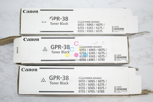 3 Open Box OEM Canon iRUNNER 6055/ 6065/ 6075, GPR-38 Black Toners 3766B003[AA]