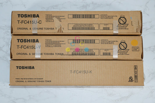 3 OEM Toshiba e-STUDIO 2515AC,3015AC,3515AC,4515AC CYK Toners T-FC415U-C,Y,K